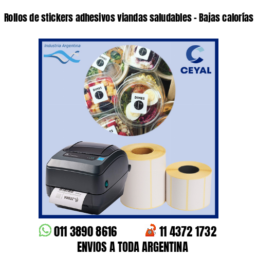 Rollos de stickers adhesivos viandas saludables – Bajas calorías