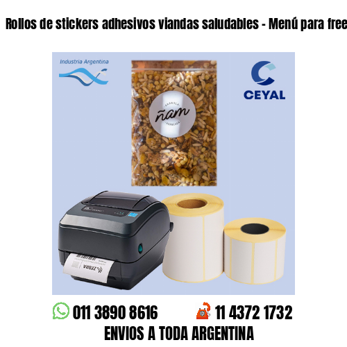 Rollos de stickers adhesivos viandas saludables – Menú para freezer