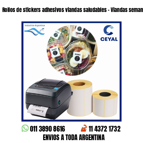 Rollos de stickers adhesivos viandas saludables – Viandas semanales