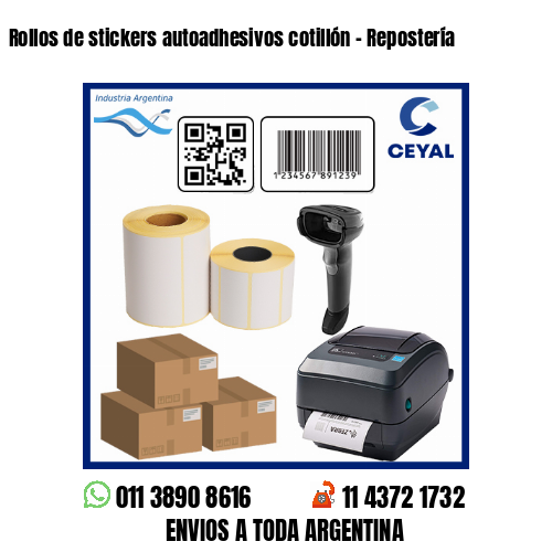 Rollos de stickers autoadhesivos cotillón – Repostería