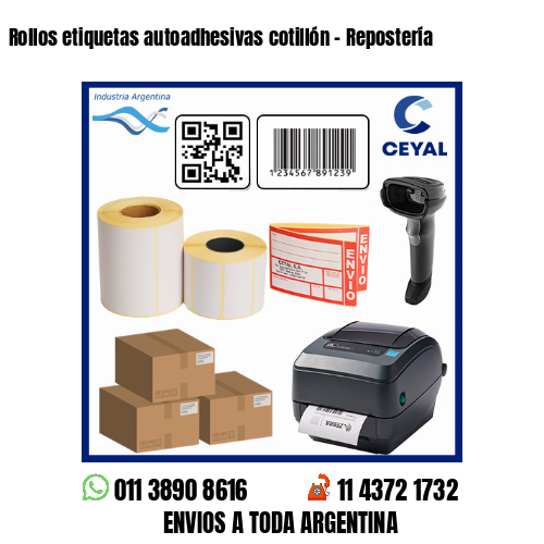 Rollos etiquetas autoadhesivas cotillón – Repostería