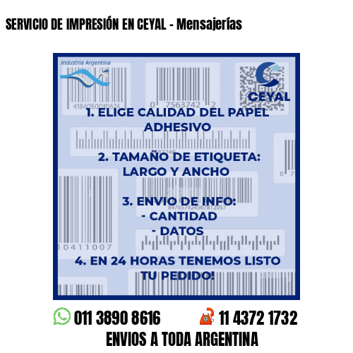 SERVICIO DE IMPRESIÓN EN CEYAL – Mensajerías