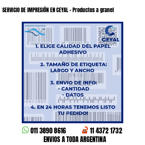 SERVICIO DE IMPRESIÓN EN CEYAL – Productos a granel