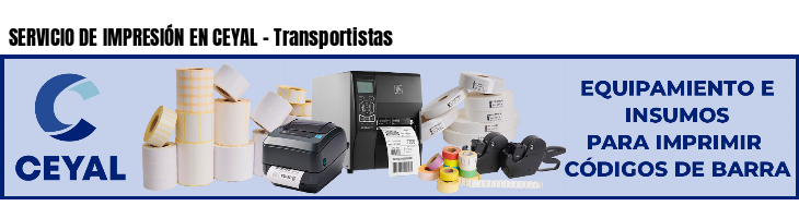 SERVICIO DE IMPRESIÓN EN CEYAL - Transportistas