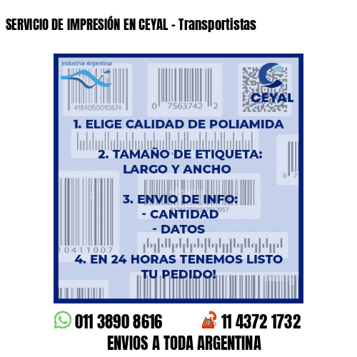 SERVICIO DE IMPRESIÓN EN CEYAL – Transportistas