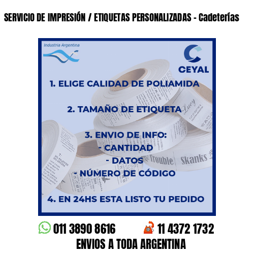 SERVICIO DE IMPRESIÓN / ETIQUETAS PERSONALIZADAS - Cadeterías