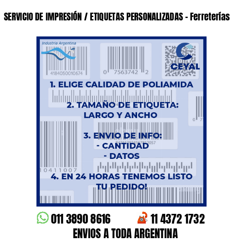 SERVICIO DE IMPRESIÓN / ETIQUETAS PERSONALIZADAS – Ferreterías