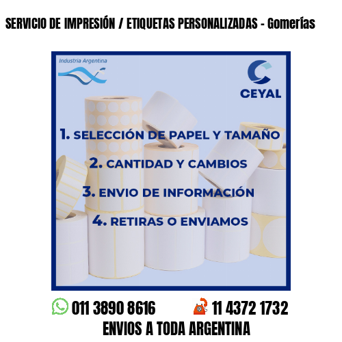 SERVICIO DE IMPRESIÓN / ETIQUETAS PERSONALIZADAS - Gomerías