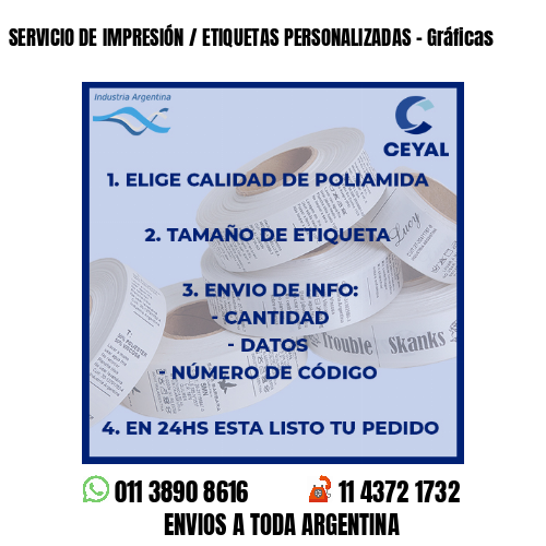 SERVICIO DE IMPRESIÓN / ETIQUETAS PERSONALIZADAS – Gráficas