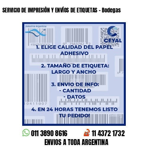 SERVICIO DE IMPRESIÒN Y ENVÍOS DE ETIQUETAS - Bodegas