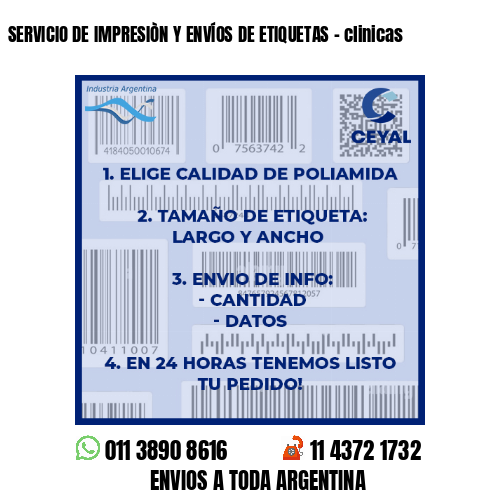 SERVICIO DE IMPRESIÒN Y ENVÍOS DE ETIQUETAS – clinicas
