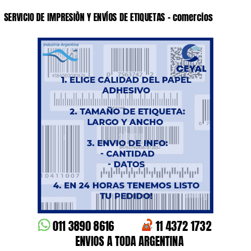 SERVICIO DE IMPRESIÒN Y ENVÍOS DE ETIQUETAS - comercios