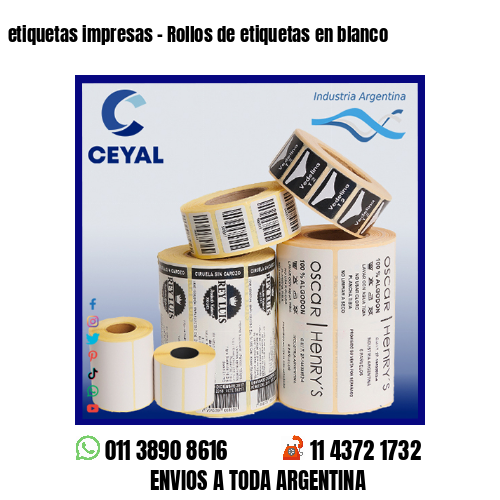 etiquetas impresas – Rollos de etiquetas en blanco