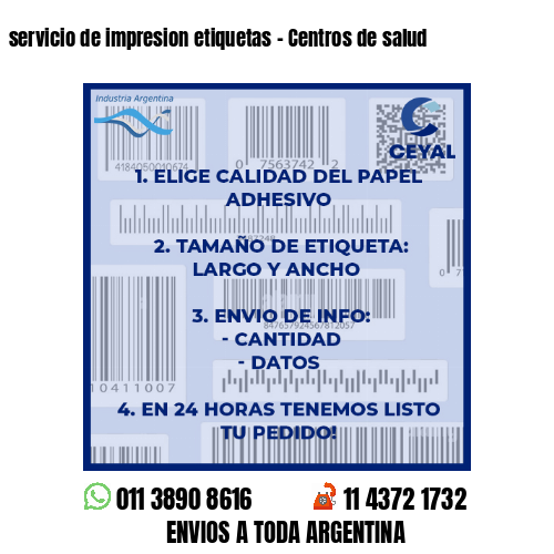 servicio de impresion etiquetas – Centros de salud
