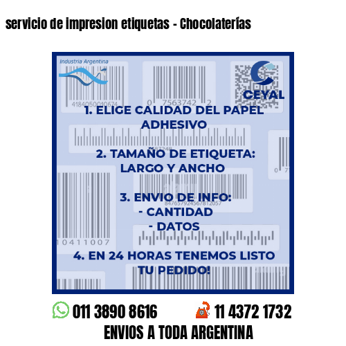 servicio de impresion etiquetas – Chocolaterías