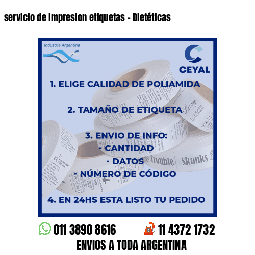 servicio de impresion etiquetas – Dietéticas