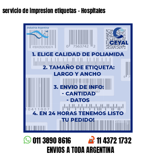 servicio de impresion etiquetas – Hospitales