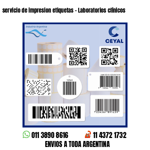 servicio de impresion etiquetas - Laboratorios clínicos