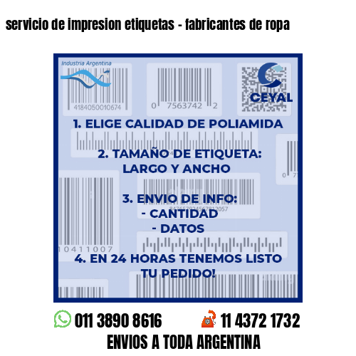 servicio de impresion etiquetas – fabricantes de ropa