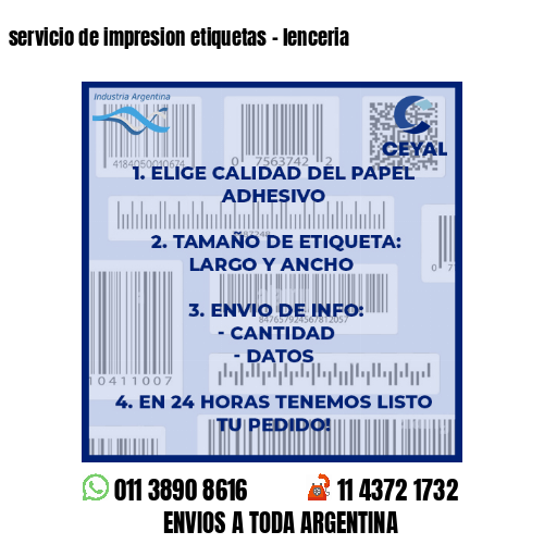 servicio de impresion etiquetas – lenceria