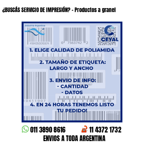 ¿BUSCÁS SERVICIO DE IMPRESIÓN? – Productos a granel