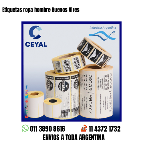 Etiquetas ropa hombre Buenos Aires