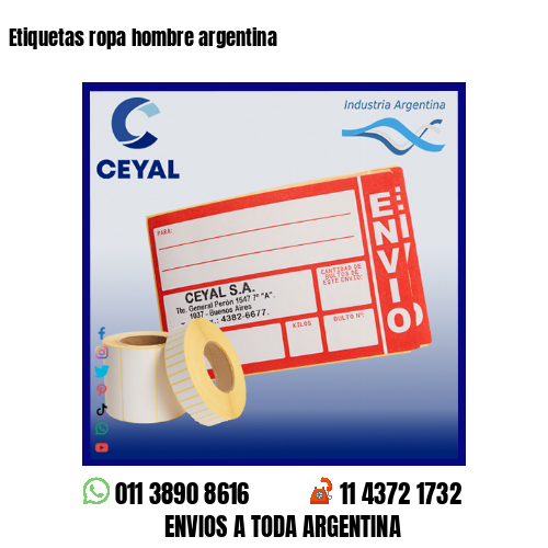 Etiquetas ropa hombre argentina