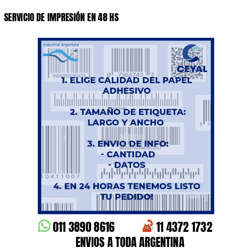 SERVICIO DE IMPRESIÓN EN 48 HS