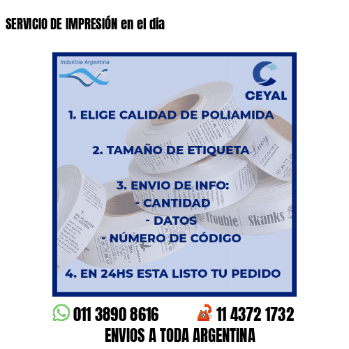 SERVICIO DE IMPRESIÓN en el dia