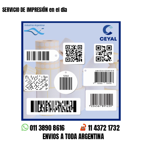 SERVICIO DE IMPRESIÓN en el dia
