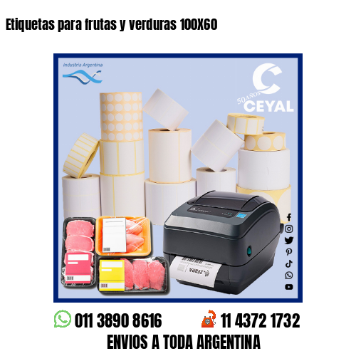 Etiquetas para frutas y verduras 100X60