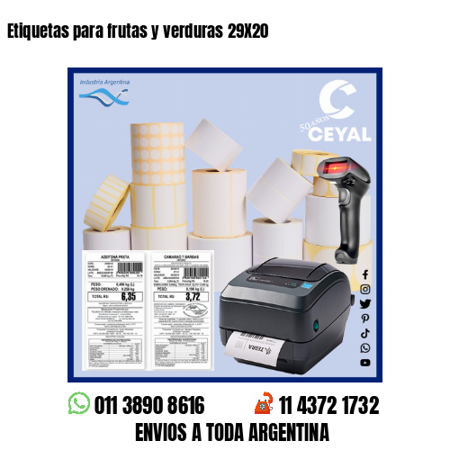 Etiquetas para frutas y verduras 29X20