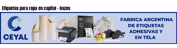 Etiquetas para ropa en capital - buzos