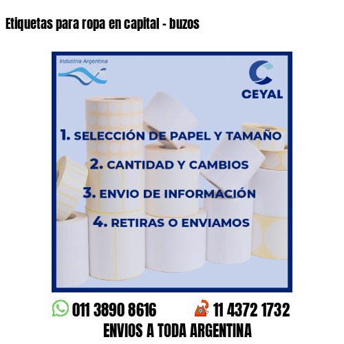 Etiquetas para ropa en capital – buzos