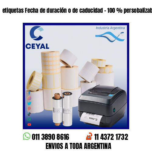 etiquetas Fecha de duración o de caducidad – 100 % persobalizables