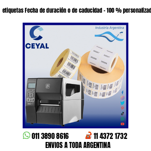 etiquetas Fecha de duración o de caducidad – 100 % personalizadas
