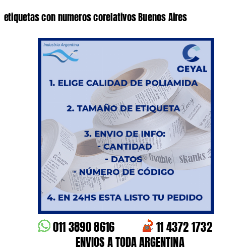 etiquetas con numeros corelativos Buenos Aires
