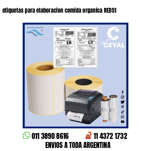 etiquetas para elaboracion comida organica RED51