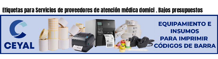 Etiquetas para Servicios de proveedores de atención médica domici . Bajos presupuestos
