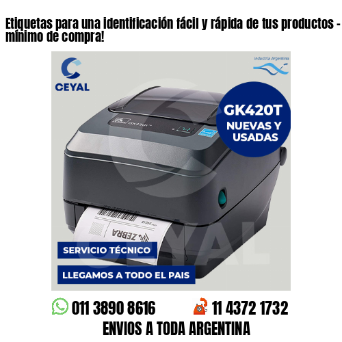 Etiquetas para una identificación fácil y rápida de tus productos – Sin mínimo de compra!