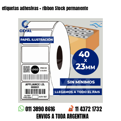 etiquetas adhesivas   ribbon Stock permanente