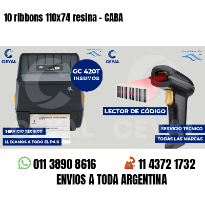 10 ribbons 110x74 resina - CABA