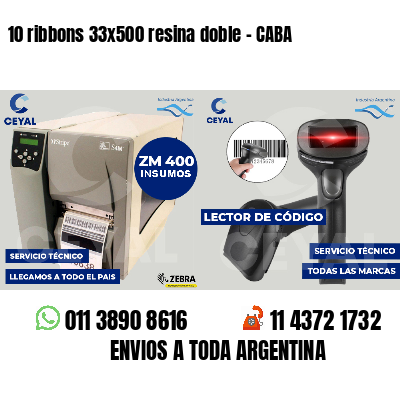 10 ribbons 33x500 resina doble - CABA