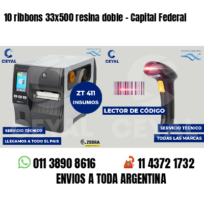 10 ribbons 33x500 resina doble - Capital Federal