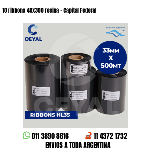 10 ribbons 40×300 resina – Capital Federal