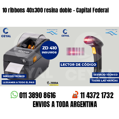 10 ribbons 40x300 resina doble - Capital Federal