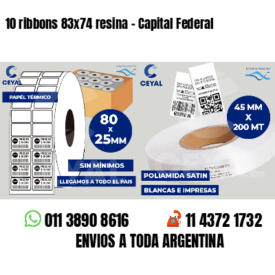 10 ribbons 83x74 resina - Capital Federal