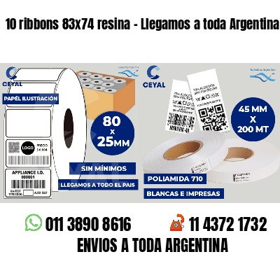 10 ribbons 83x74 resina - Llegamos a toda Argentina
