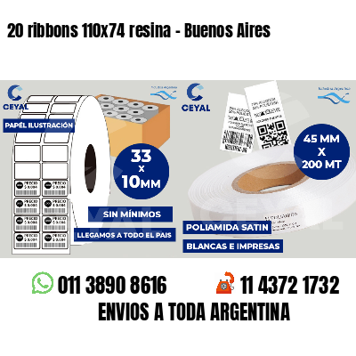 20 ribbons 110x74 resina - Buenos Aires