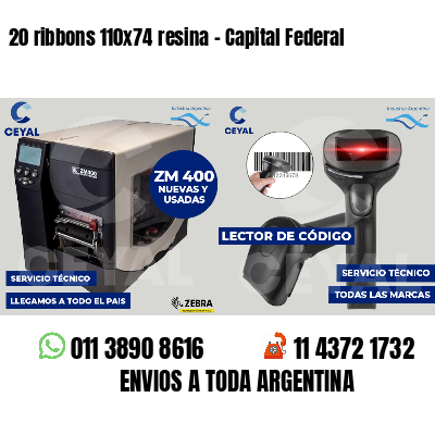 20 ribbons 110x74 resina - Capital Federal